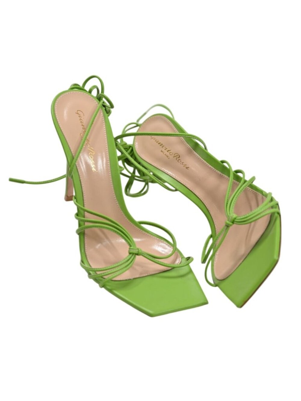 Gianvito Rossi for FWRD Sylvie Leather Heels in Kiwi